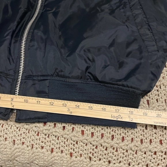 Martin’s Flight Jacket Navy‎ Blue Nylon Faux Fur collar, Full Zip, men’s Sz XL - Picture 2 of 16